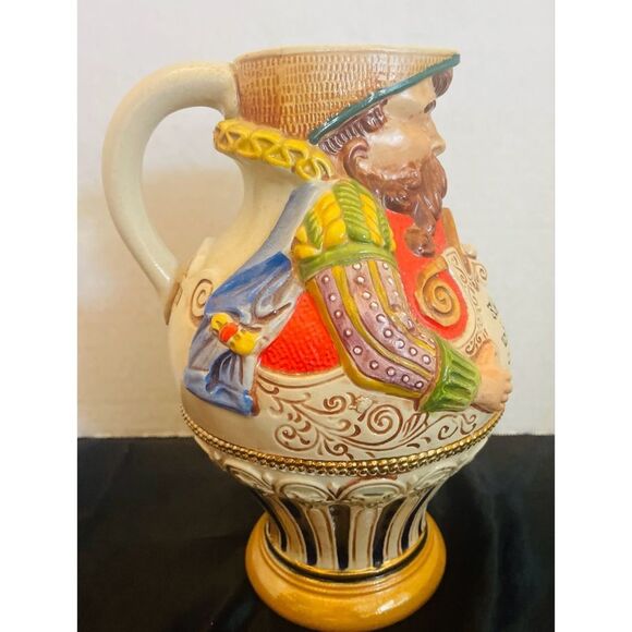 Vintage GERZ W. Germany German Beer Pitcher Stein Figurine w/Reiner Wein Proverb - Picture 2 of 7